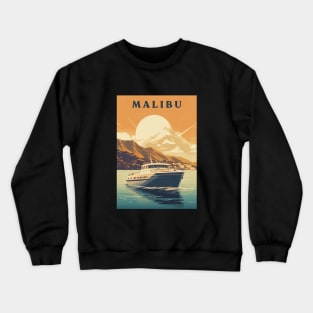 Malibu Boat Retro Travel Crewneck Sweatshirt